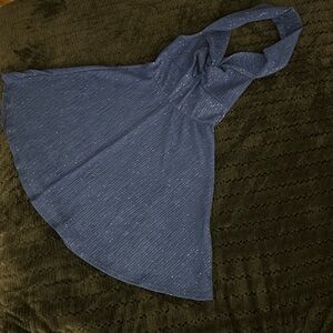 Solid twisted off shoulder backless SHEIN dress